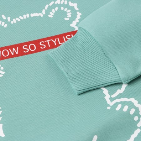 Kit for girls (jumper, trousers), dusty mint color, height 128 cm-5