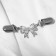Circum for the cardigan "bow", white color in silver