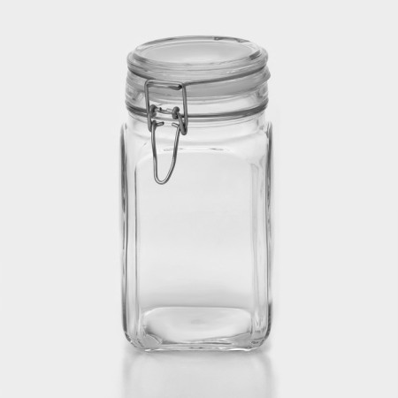 Bank for bulk products glass Cremlin 1.3 liters, with a lid