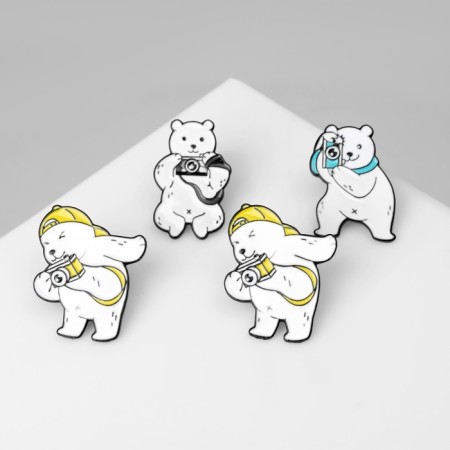 Set of icons (4 pcs.) "Bears", colored in ferrous metal-2