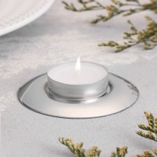 Summary for a tea candle metal, 7.5x7.5x0.5 cm, d-40 chrome