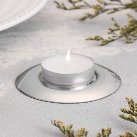 Summary for a tea candle metal, 7.5x7.5x0.5 cm, d-40 chrome
