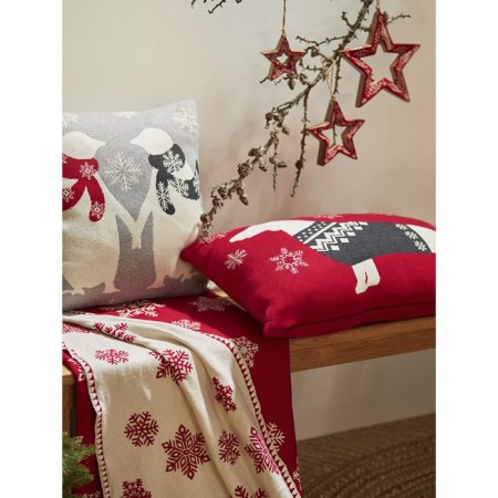 Knitted pillow with New Year's pattern Festive Penguins New Year Essential, size 45x45 cm 1026183-2