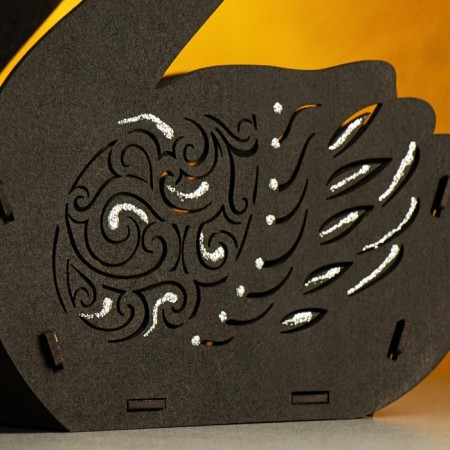 Kashpo "Swan", 17.5x11x24.5 cm, oak, black-3