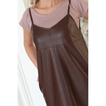 Sarafan female, size 44 brown color-9