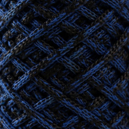 Knitting cord 35% cotton, 65% polypropylene 3 mm 85m/160 ± 10 g (sapphire/black)-2