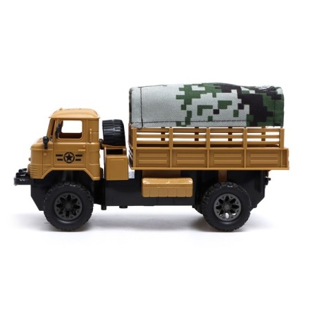 Radio -controlled “military” truck, works on the battery, brown color-1