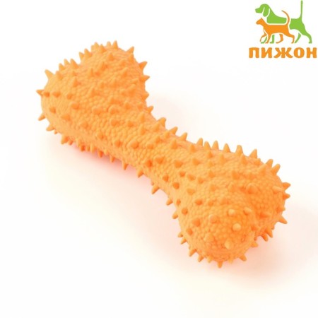 Fresh toy for dogs from latex "Bent bone", 14 cm, orange