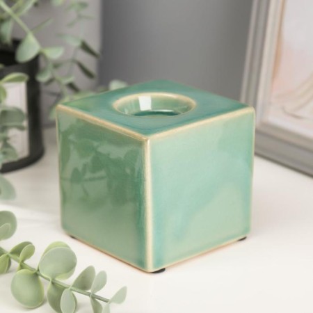 Ceramics candlestick for 1 candle "I love strongly" 8x8.2x8.3 cm-1