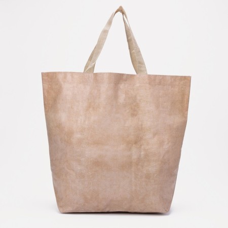 Shoper bag without fastening, beige color-1