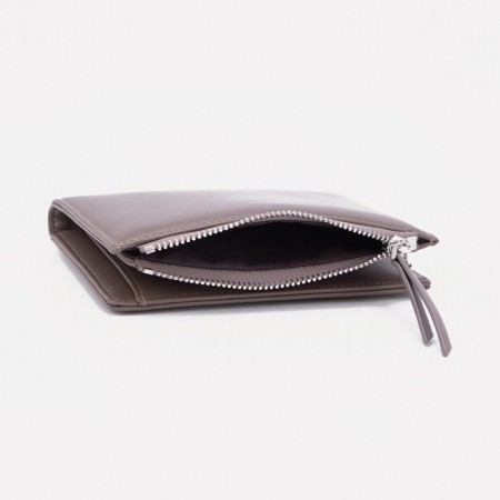 Women's wallet on the button, gray color-3