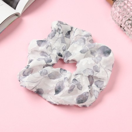 Hair gum "Orbit" leaflets style, 13 cm, white