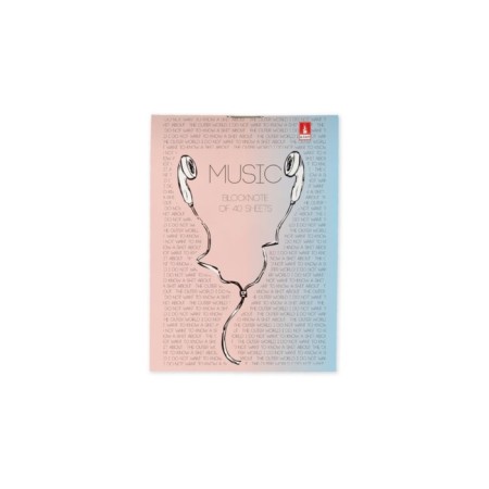Notepad A7, 40 sheets on the Soundmania paper clip, cardboard cover, block 55 g/m2, mix-3