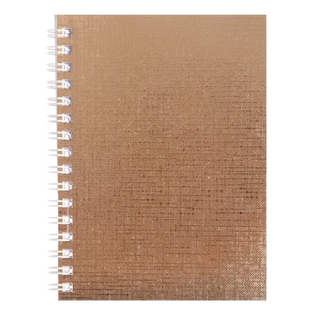 Note book A6, 80 sheets on the crest of Metallic, a boumvinyl cover, gold