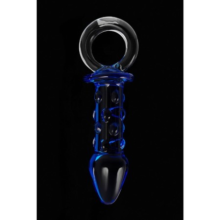 Sexus Glass anal plug, glass, blue color, 16 cm, d = 3.5 cm-6
