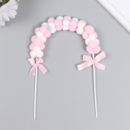 Decor for the creativity "Arka from Pompons" white-pink 20x14 cm