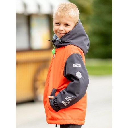 Bombber jacket for a boy PlayTode, height 110 cm, color is bright orange-3