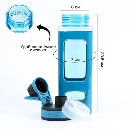 Water bottle "Gava", 700 ml, 24 x 7 cm, blue