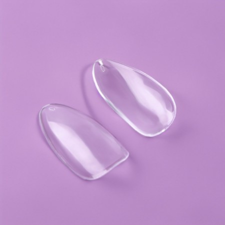 Tips for nail extension, 100 pcs, shape A, full coating, transparent color-3