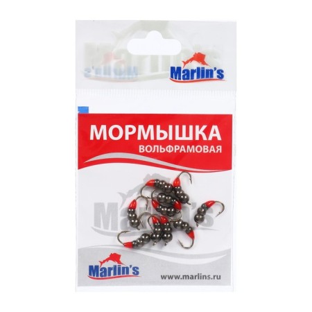 Mormyshka Wolfram Marlin’s Murash No. 3, 4 mm, 1 g, black color, 10 pcs.-1