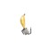 Mormyshka nymph gold, black strip + cube Granin silver, weight 0.6 g