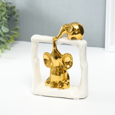 Souvenir Ceramics "Eliors - Support. Square" White with gold 6x13.5x17.5 cm-4