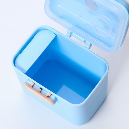 Container for storing baby food 150 ml., With a spoon, blue color-4