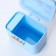 Container for storing baby food 150 ml., With a spoon, blue color
