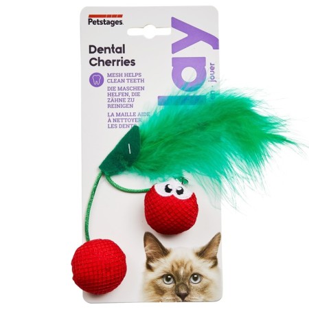 Toy Petestages dental "Cherry" for cats, with cat mint, 7 cm-1