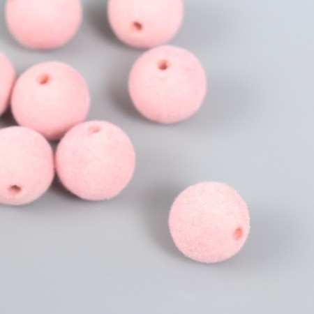 Beads for creativity velvet spraying "pink pastil" set 10 pcs d = 1.4 cm-1