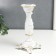 Polystone candlestick for 1 candle "lush sheet" white 21.5x9x9 cm