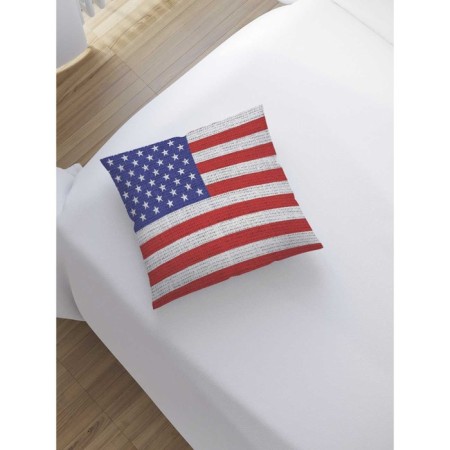 Decorative pillowcase "embroidered American flag", on a zipper, size 45x45 cm-1