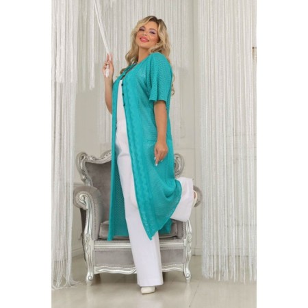 Cardigan female, size 52, green color-7