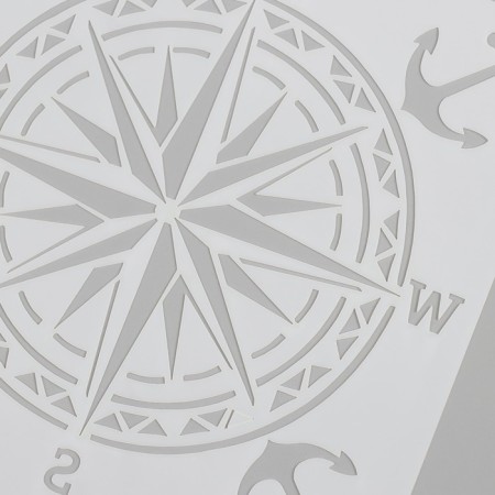 Stencil plastic "Compass, anchor" 15x15 cm-2