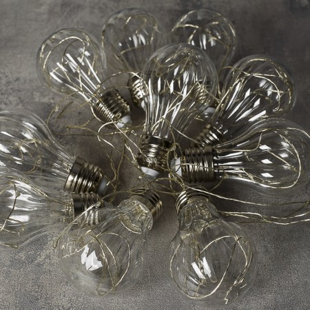 Garland “thread” 3 m dews with nozzles “volumetric bulbs”, IP20, silver thread, 100 LED, glow blue, 3.5 in-5