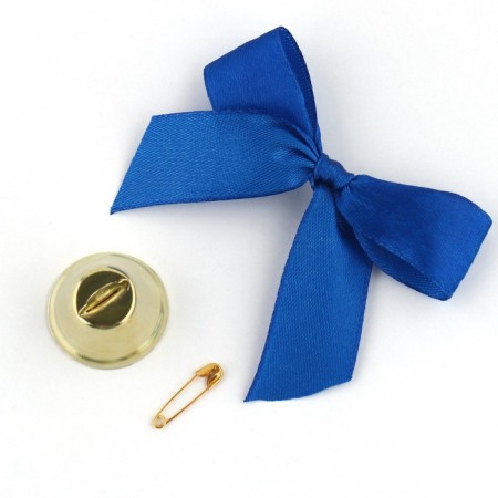 A bell on a pin with a bow for graduation, blue, d = 2.6 cm-3