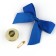 A bell on a pin with a bow for graduation, blue, d = 2.6 cm
