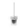 Holder with toilet ruff, matte glass, chrome