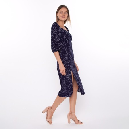 Women's dress, dark blue color, size 44-4