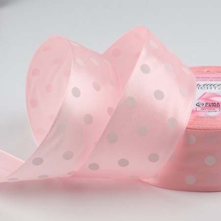 Satin ribbon "Golshek", 40 mm × 23 ± 1 m, pink color No. 004