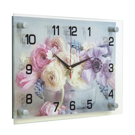 Watch wall interior "flowers", silent, 35 x 25 cm, aa-3