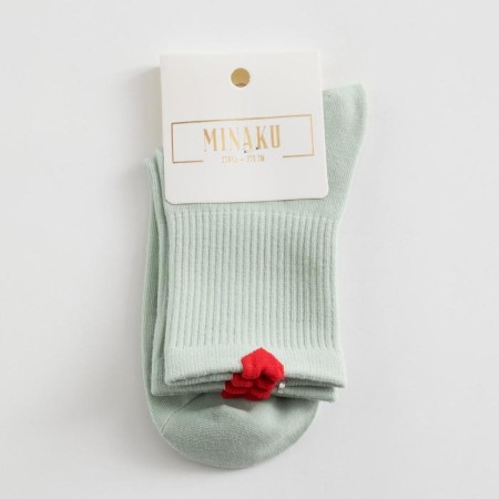 Women's socks minku "hearts", mint color, size 36-39 (23-25 ​​cm)-2