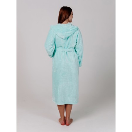 Women's bathrobe with a hood, size 56, menthol color-1