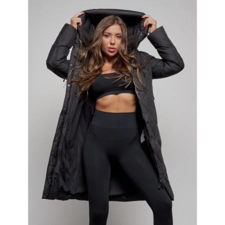 Coat insulated winter female, size 46, black color-13