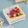 Casket "Bouquet of flowers in a vase", white, 10 × 10 cm, lacquer miniature