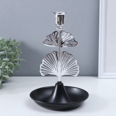 Summary Metal per 1 candle "Ginkgo sheet" D-2 cm 15.5x15.5x24.5 cm-3