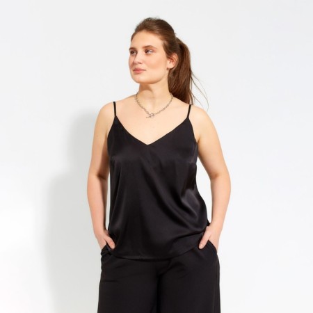 Top female minku "Silk pleasure", black color, size 50