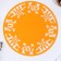 HB napkin "hares", for serving, orange color, felt, 28 cm x 28 cm