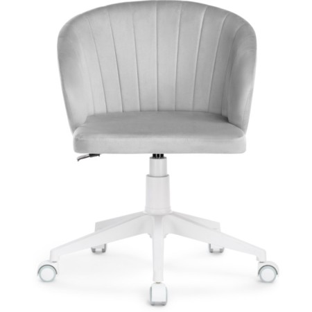 Computer chair Plastic Plastic/velor, white/gray 59x60x78 cm-1