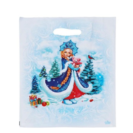 Package "Snow Maiden in a frosty forest", polyethylene with a cut pen, 40 x 31 cm, 30 μm